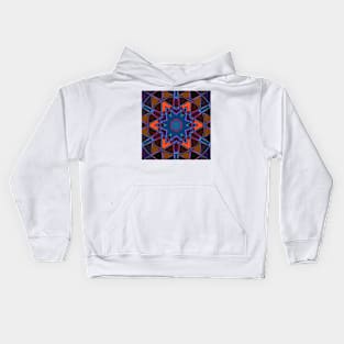 Cartoon Mandala Blue Orange and Purple Kids Hoodie